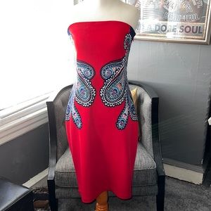 Paisley Print Tube Dress